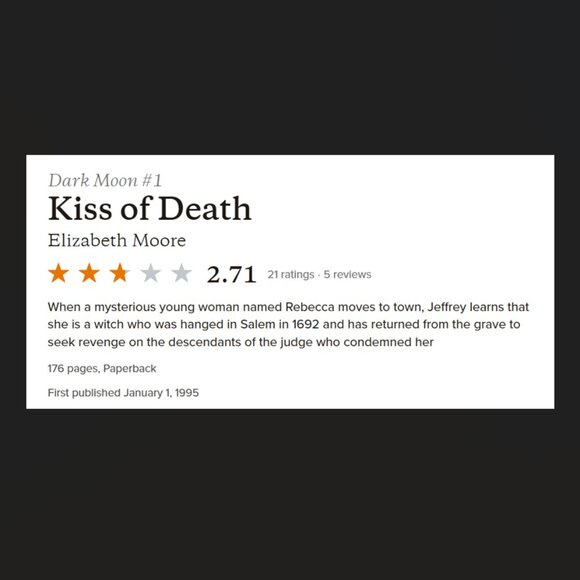 5/$12 YA Vintage Books Dark Moon 1 2 Moore Kiss of Death Dreams Revenge Witch - Picture 12 of 12